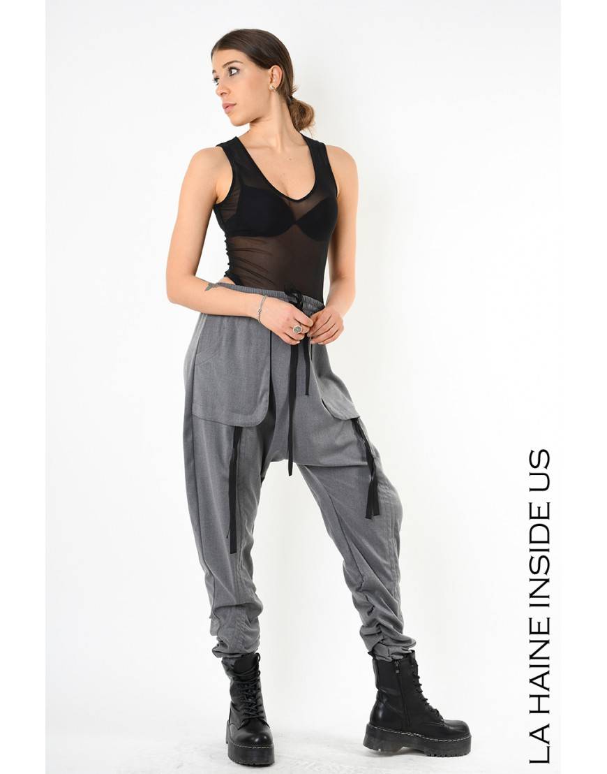 La haine inside us 4B LW836 PANTALONE Grigio Prezzo di fabbrica