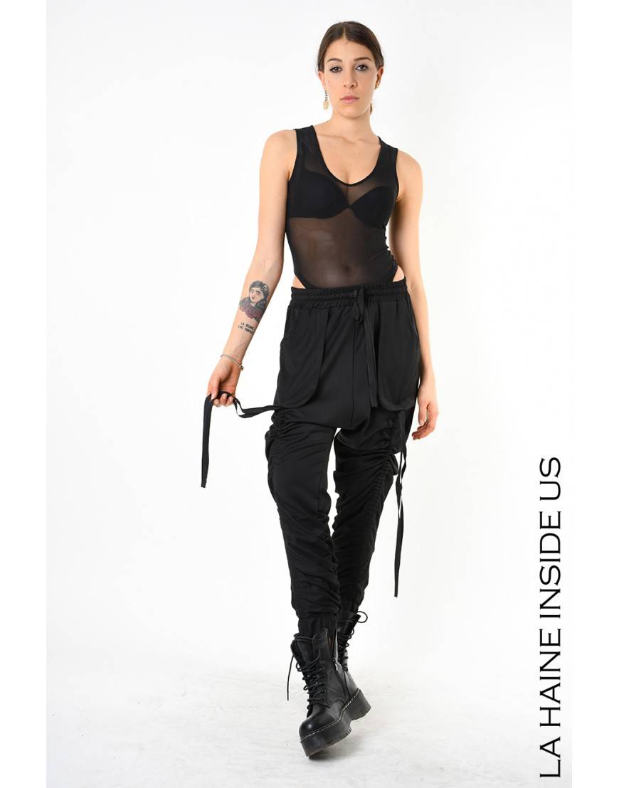La haine inside us 4B LW836 PANTALONE Nero Offerta speciale