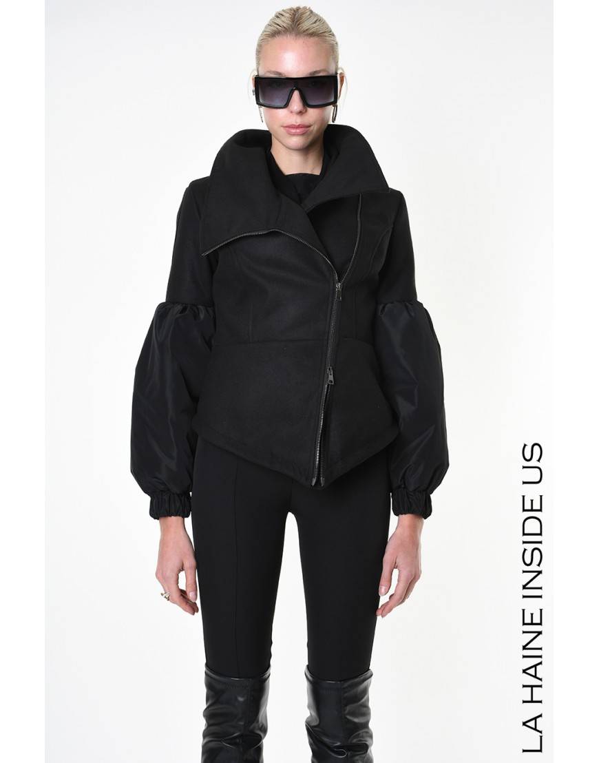 La haine inside us 4B LW837 CAPPOTTO Nero Comprare a buon mercato