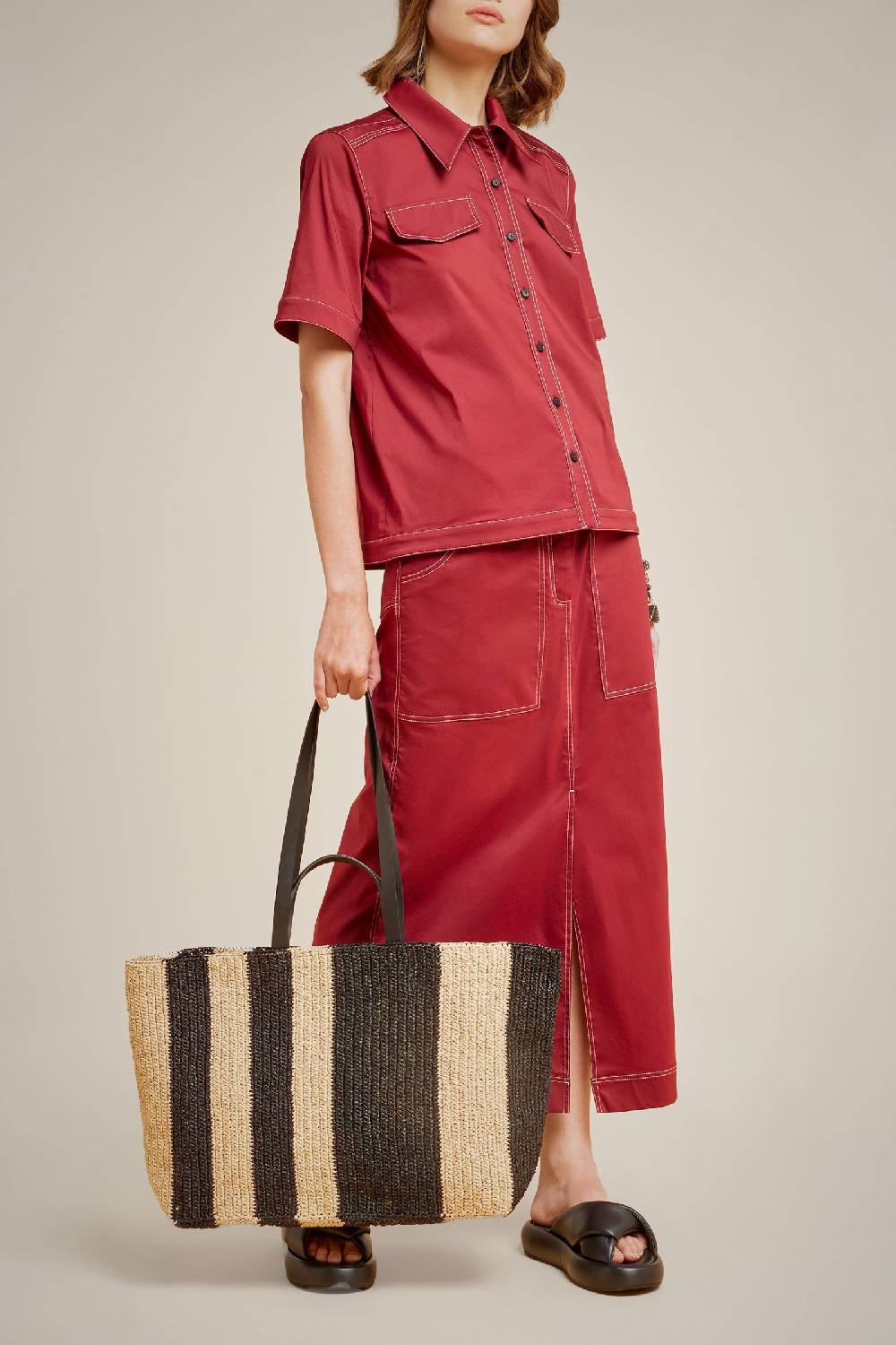 Liviana Conti MAXI TOTE A RIGHE S4AA4SA84A15-Y.NR Qualità