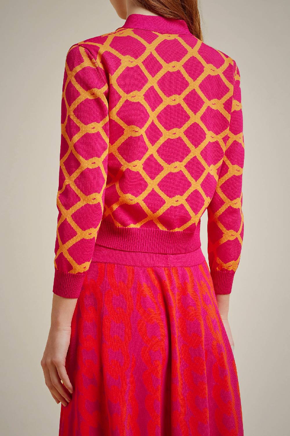 Liviana Conti CARDIGAN JACQUARD S4FF4SA48RETE1.XS In vendita