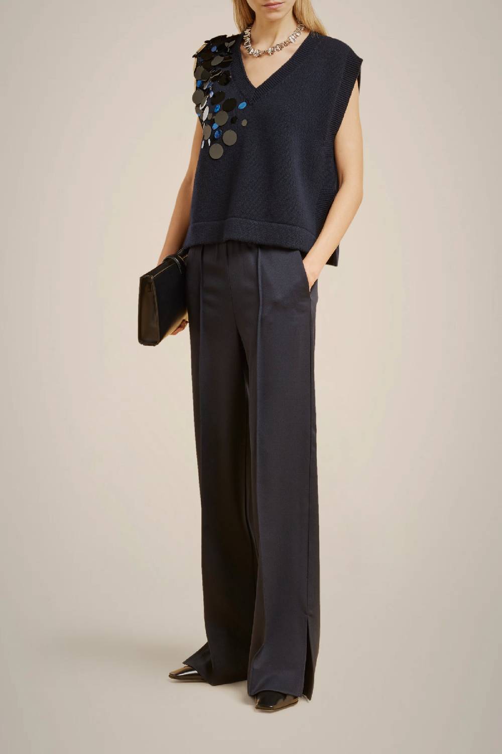 Liviana Conti GILET CON PAILLETTES IN CASHMERE RICICLATO W4LL4WC47N08-0.XS Offerta speciale della fabbrica