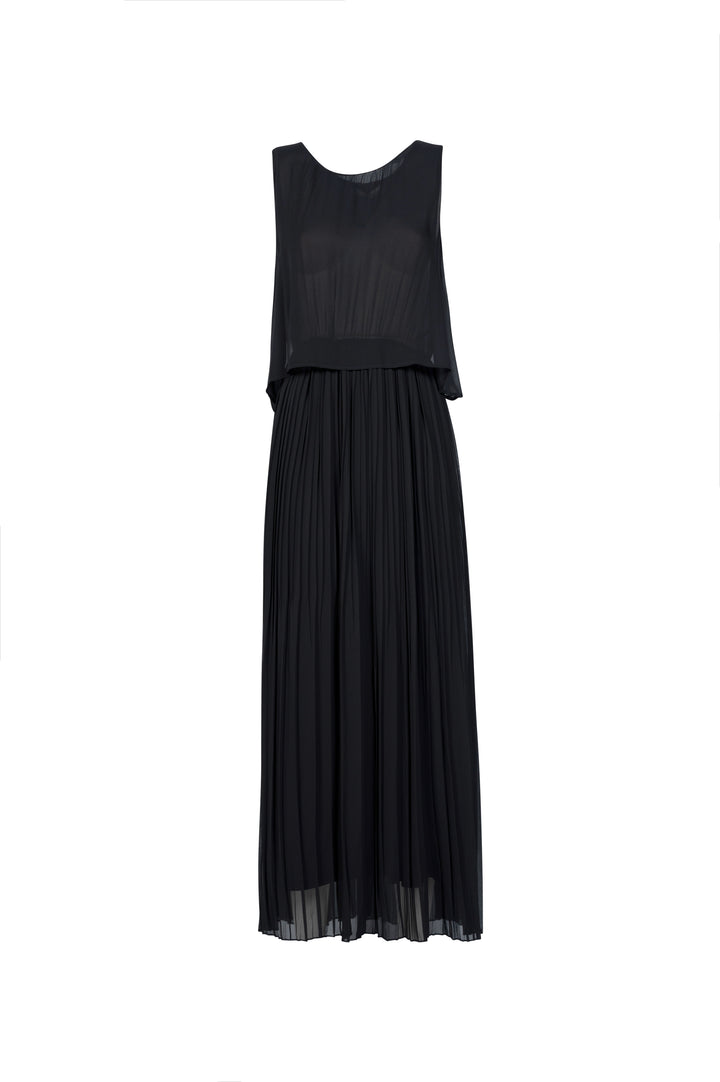 Oltre Tempo Abito in georgette chiffon plissettato Saldi Di Fabbrica