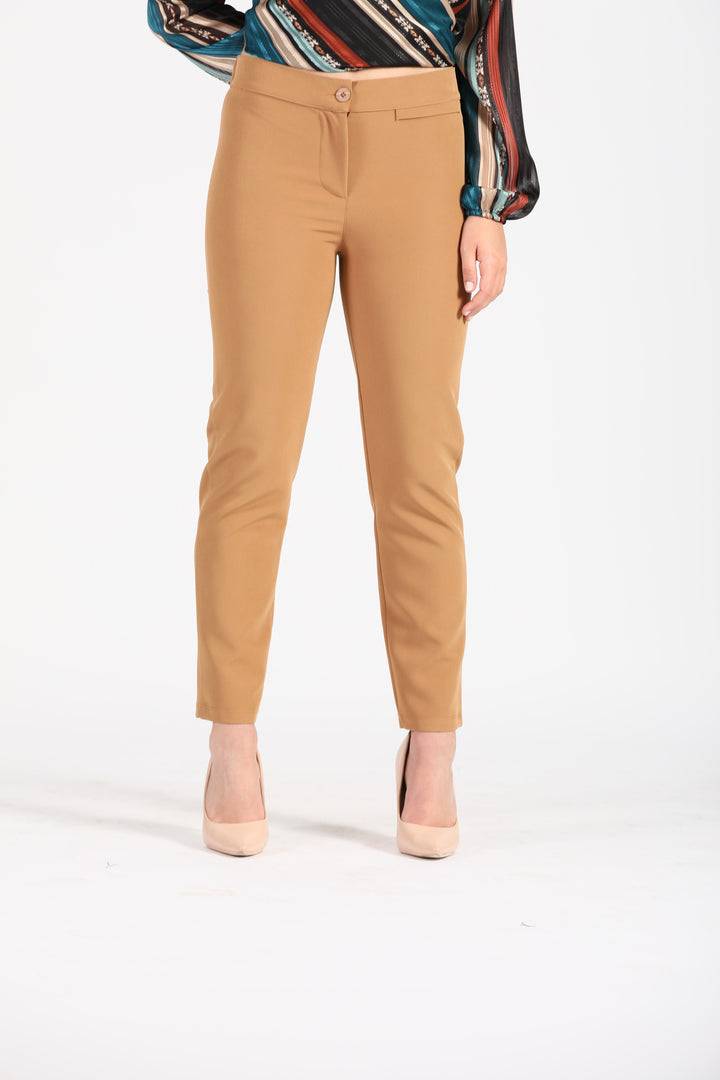Oltre Tempo Pantalone con elastico in vita e frisi sulla sinistra Moda