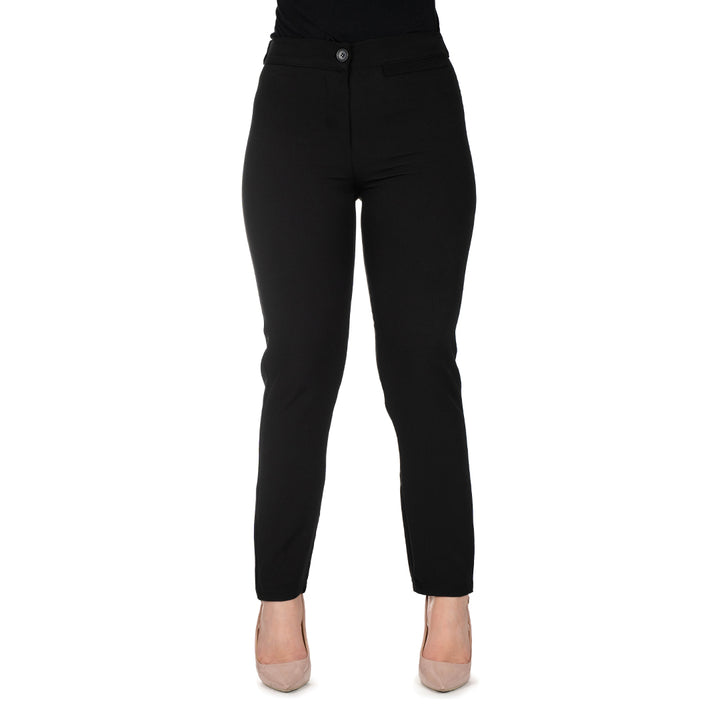 Oltre Tempo Pantalone con elastico in vita e frisi sulla sinistra Moda