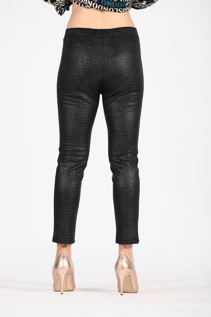 Oltre Tempo Pantalone in pelle fantasia con elastico in vita Duty-free