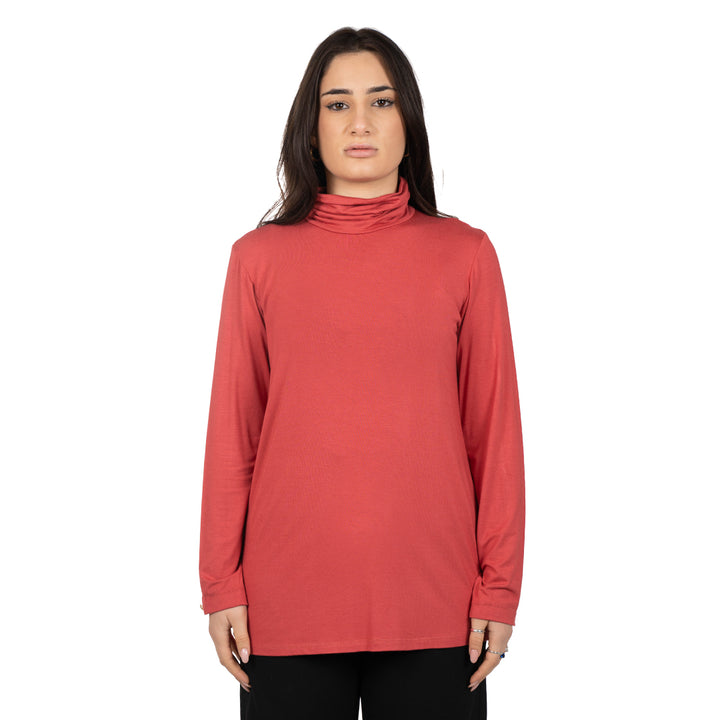 Oltre Tempo Maglia viscosa con collo anello e bottoncini su maniche Sconti questo mese