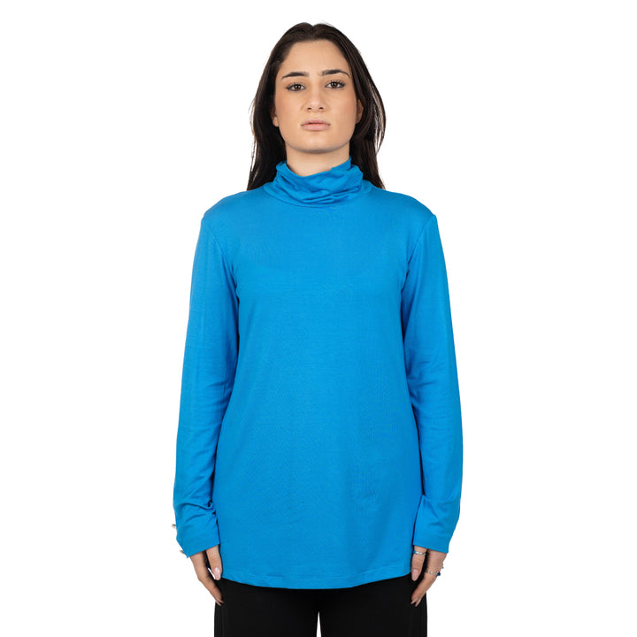 Oltre Tempo Maglia viscosa con collo anello e bottoncini su maniche Sconti questo mese