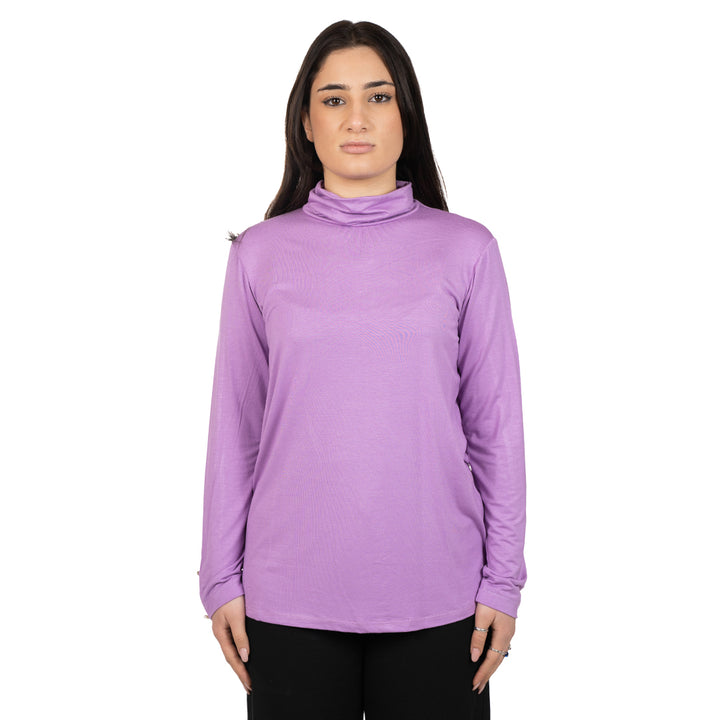 Oltre Tempo Maglia viscosa con collo anello e bottoncini su maniche Sconti questo mese