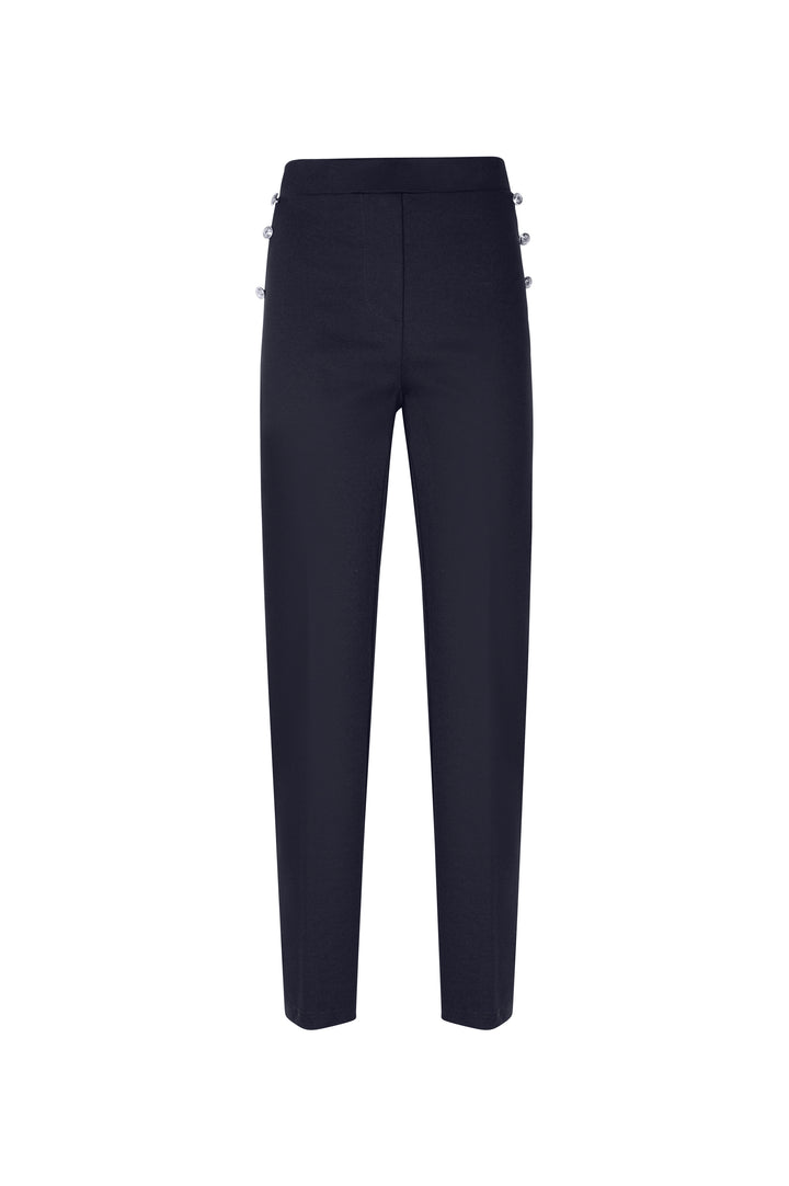 Oltre Tempo Pantalone in punto milano di viscosa con bottoncini su tasche Online