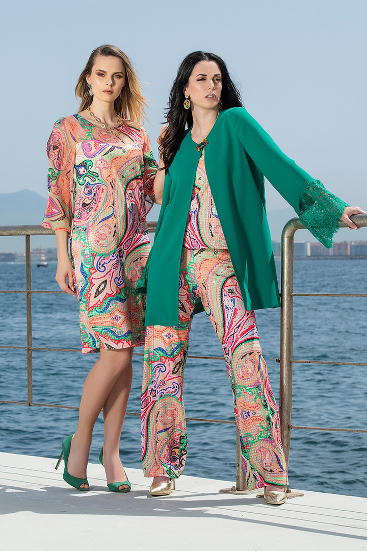 Oltre Tempo Spolverino in cadì unito con maniche in pizzo