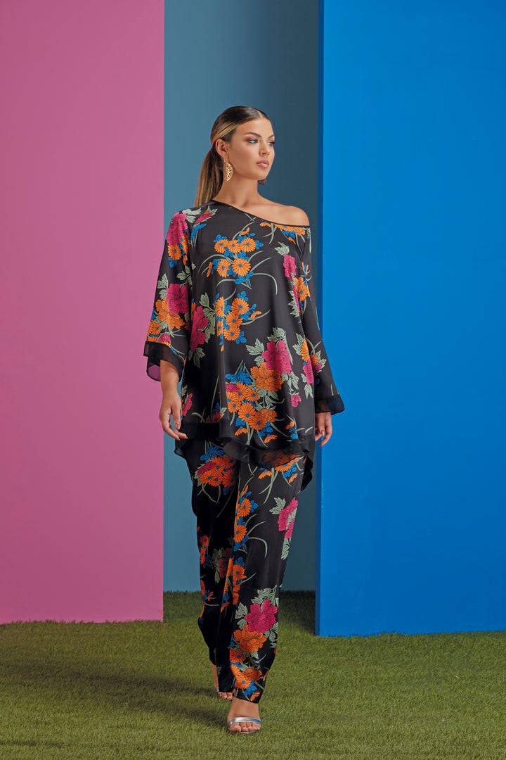 Oltre Tempo Pantalone ampio fantasia floreale