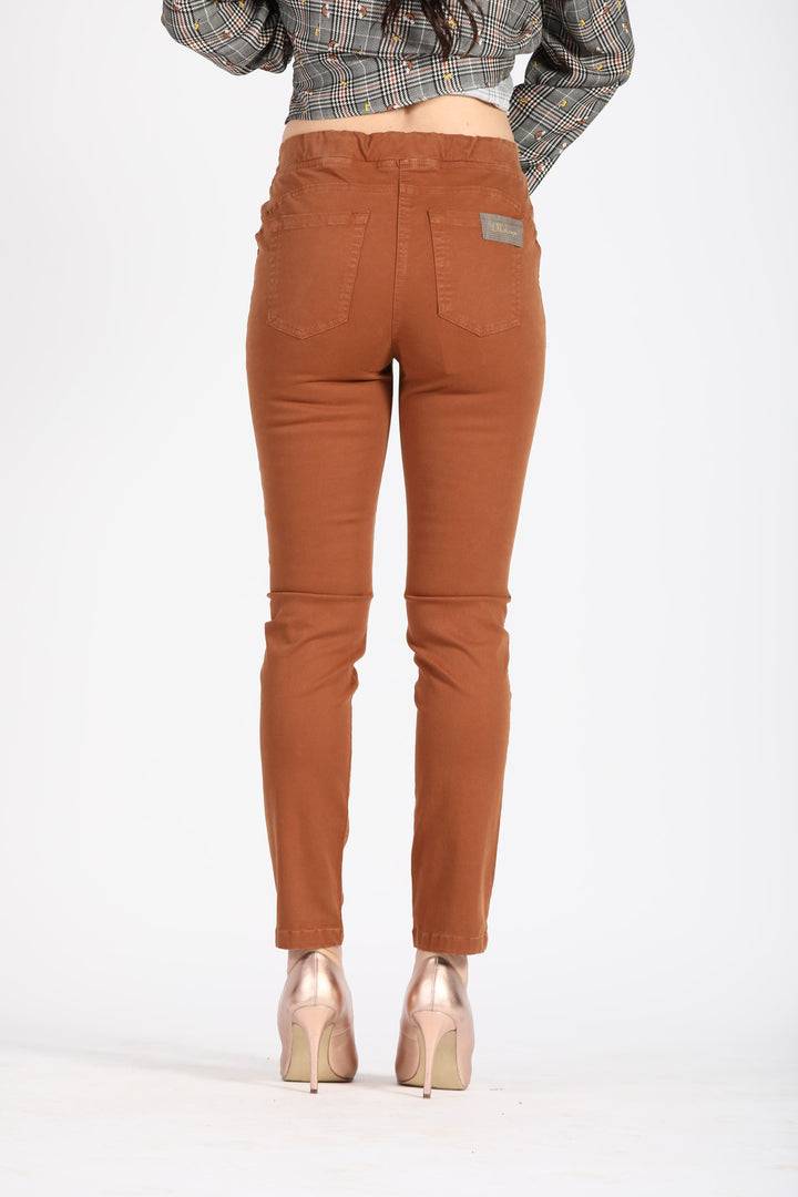 Oltre Tempo Pantalone in cotone con elastico finta tasca Offerte stagionali