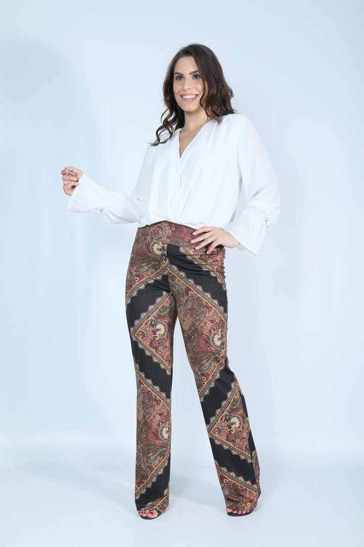 Oltre Tempo Pantalone in maglia lurex fantasia oro
