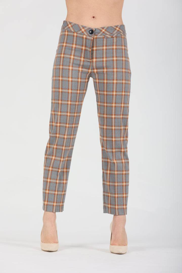 Oltre Tempo Pantalone tartan in viscosa