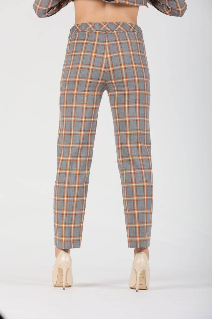 Oltre Tempo Pantalone tartan in viscosa Discount Store per i nuovi prodotti