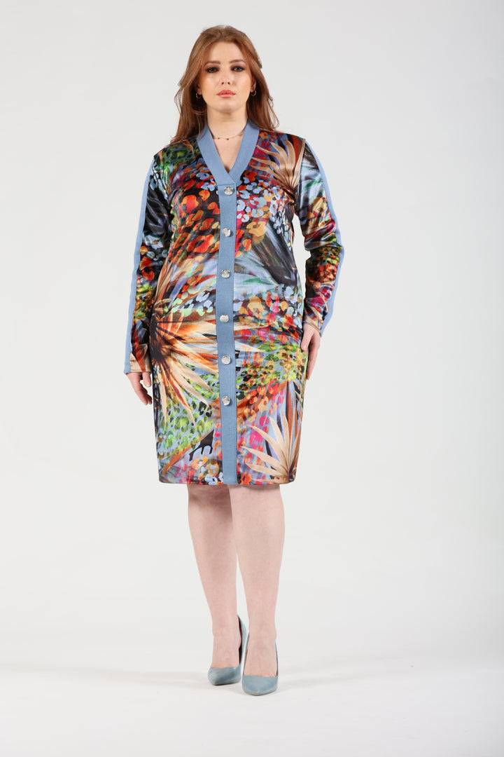 Oltre Tempo Vestito midi in vellutino fantasia