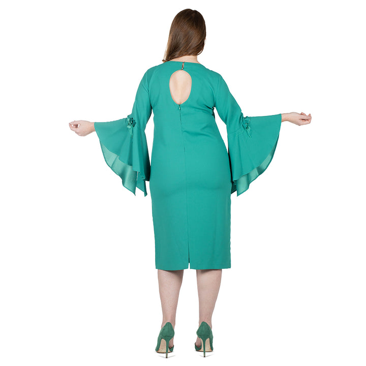 Oltre Tempo Vestito midi in cadì unito ed applicazioni senza maniche Duty-free