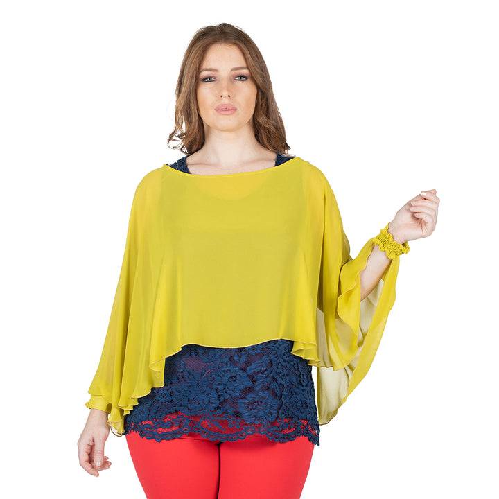 Oltre Tempo Coprispalle corto in georgette chiffon Italy