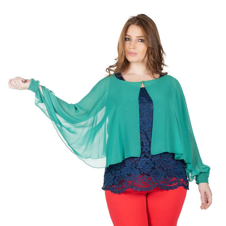 Oltre Tempo Coprispalle corto in georgette chiffon Italy