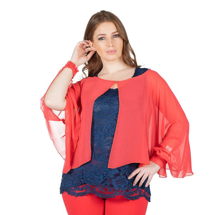 Oltre Tempo Coprispalle corto in georgette chiffon Italy