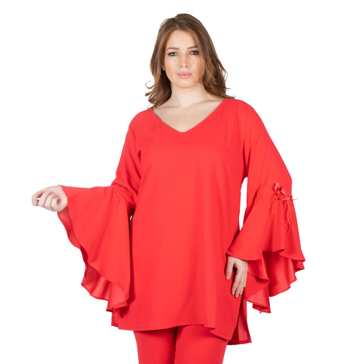 Oltre Tempo Casacca in cadì unita con applicazioni senza maniche In Linea