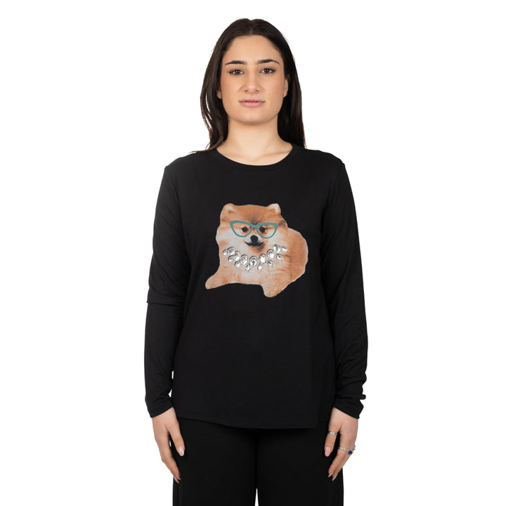 Oltre Tempo Maglia in viscosa con stampa Consegna Veloce