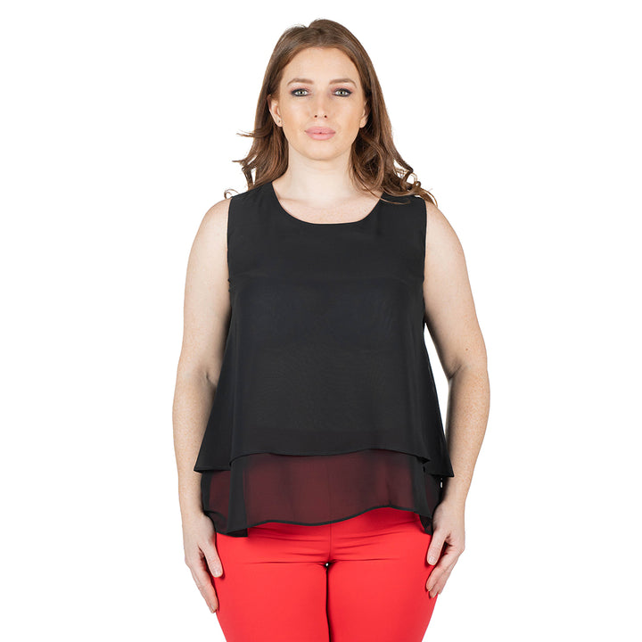 Oltre Tempo Top georgette chiffon con balza Shopping Online