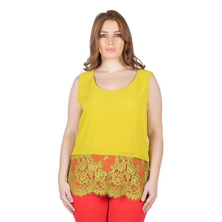 Oltre Tempo Top con pizzo al fondo Vendite stagionali