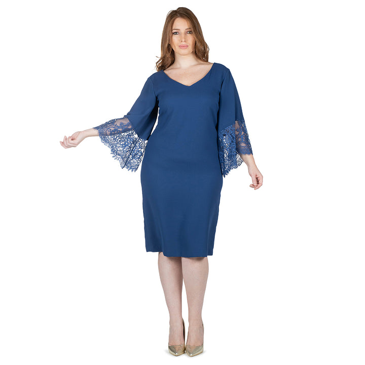 Oltre Tempo Vestito midi con maniche in pizzo Offerta San Valentino