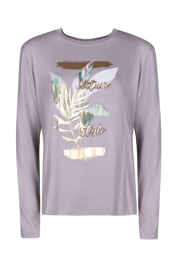 Oltre Tempo T-shirt girocollo manica lunga in viscosa Super Saving Price