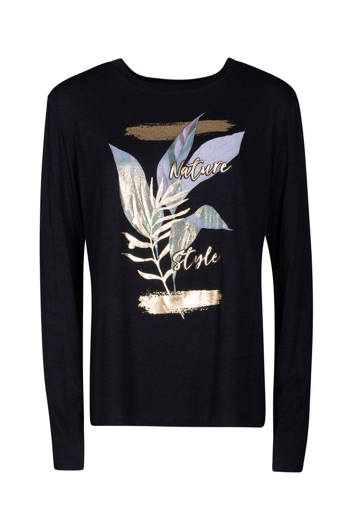 Oltre Tempo T-shirt girocollo manica lunga in viscosa Super Saving Price