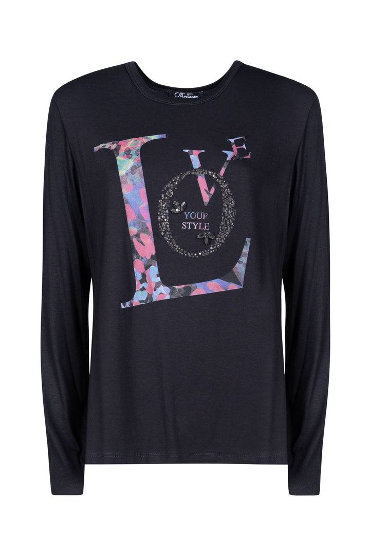 Oltre Tempo T-shirt in viscosa con stampa Offerta settimanale