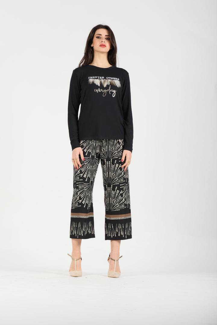 Oltre Tempo T-shirt viscosa con stampa Rilascio limitato