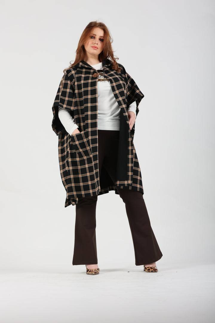 Oltre Tempo Mantella in maglia di viscosa a quadri Italy