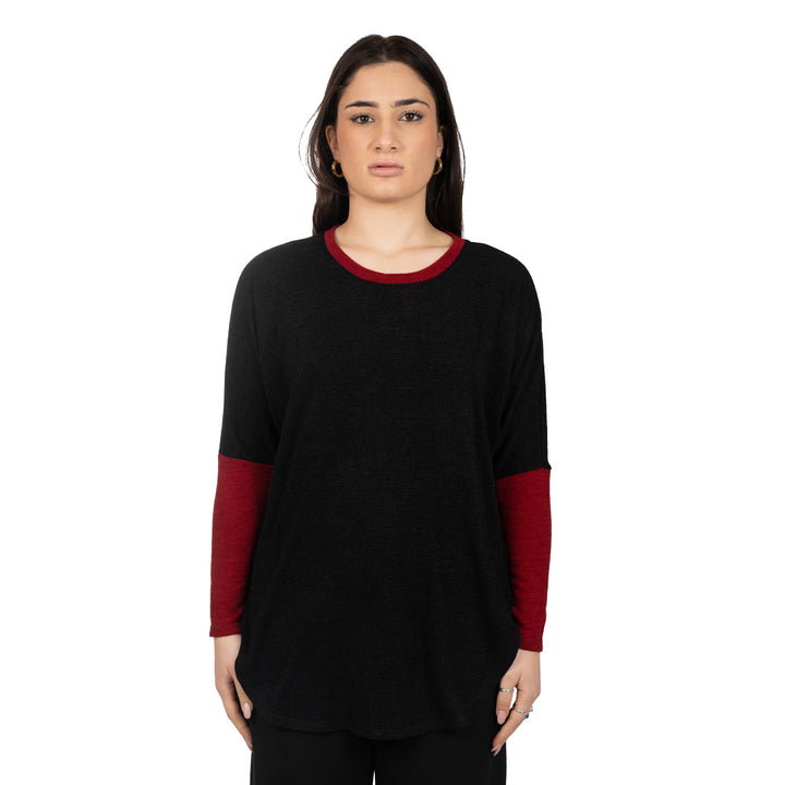 Oltre Tempo Maglia mano lana con contrasti Saldi