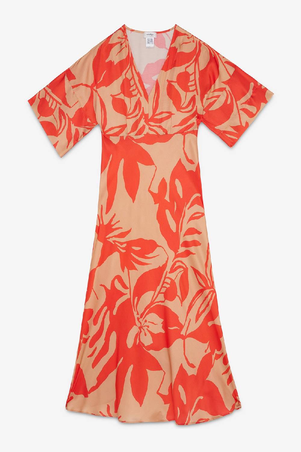 ottod'Ame Printed viscose V-neck long dress Sottocosto