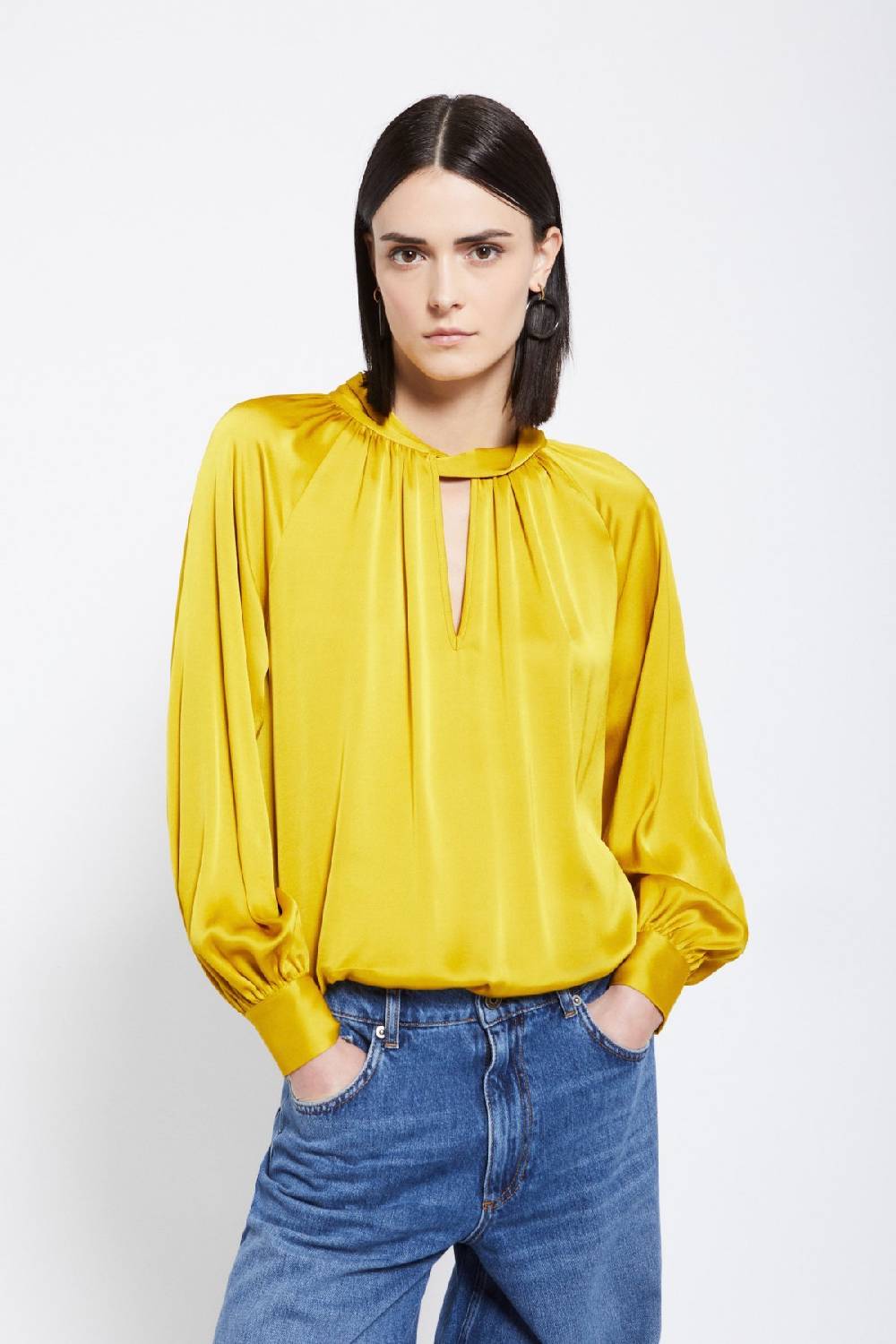 ottod'Ame Viscose blouse with knot Saldi Di Fabbrica