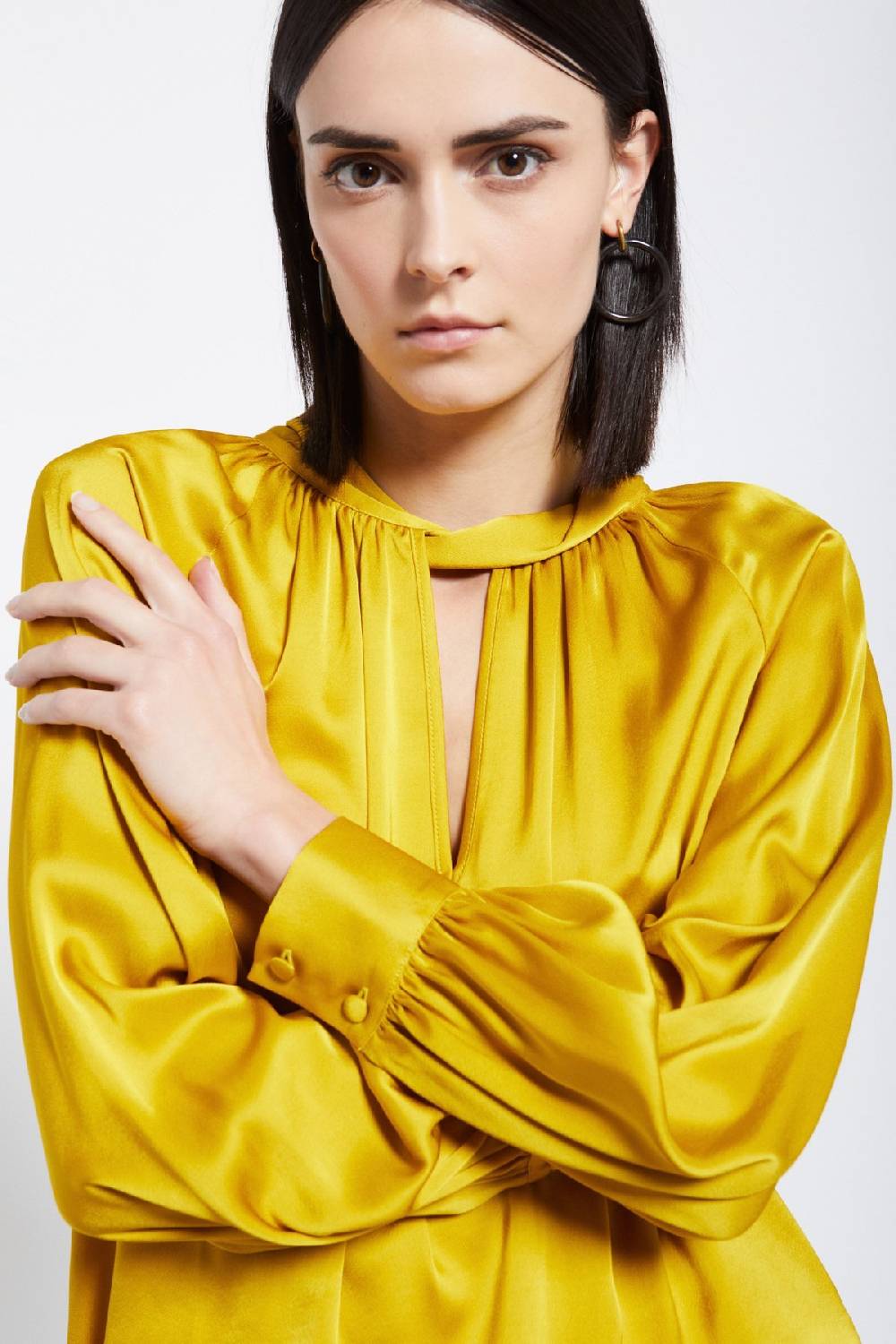 ottod'Ame Viscose blouse with knot Saldi Di Fabbrica