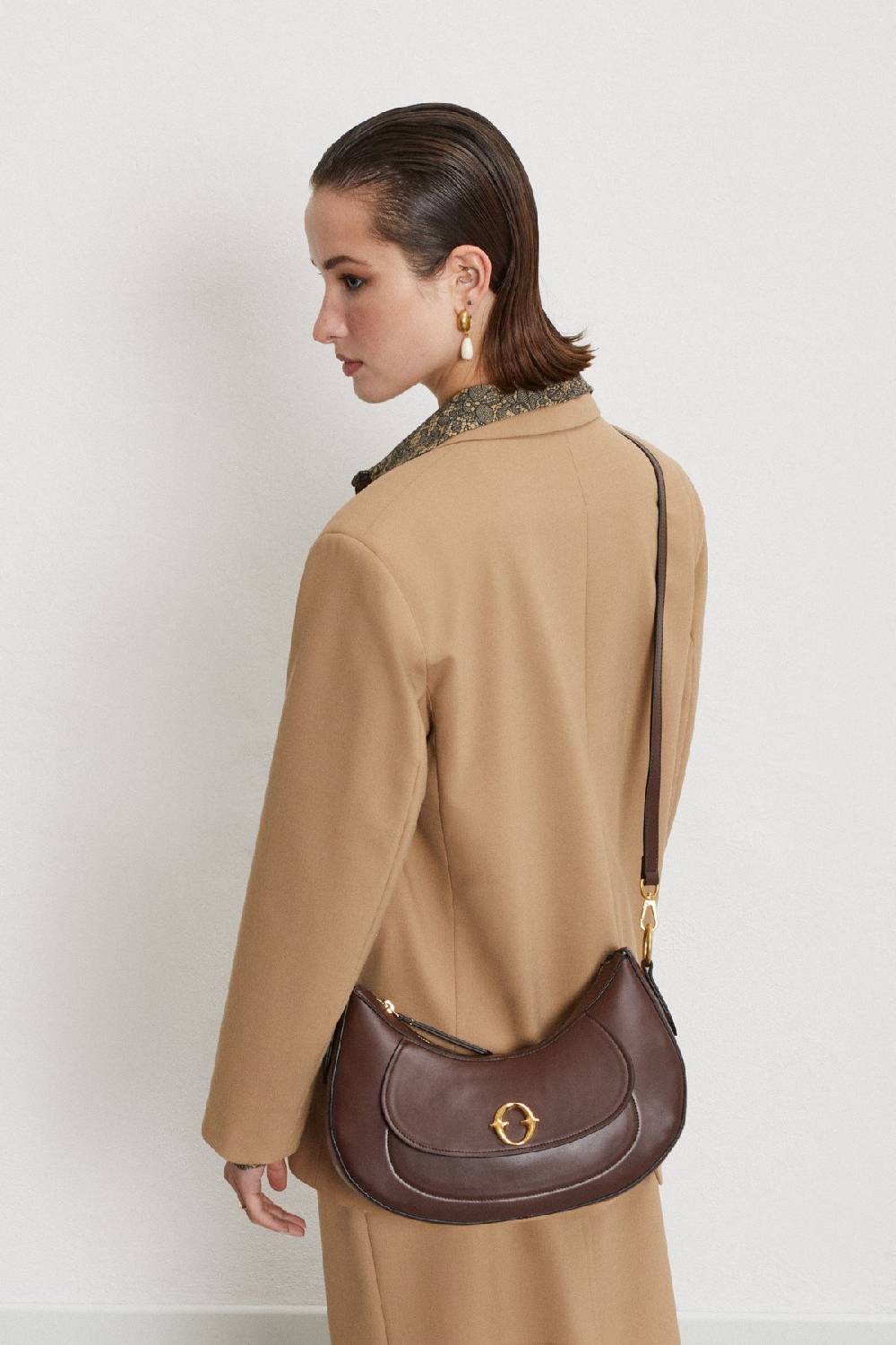 ottod'Ame Leather belly maxi bag Vendita calda