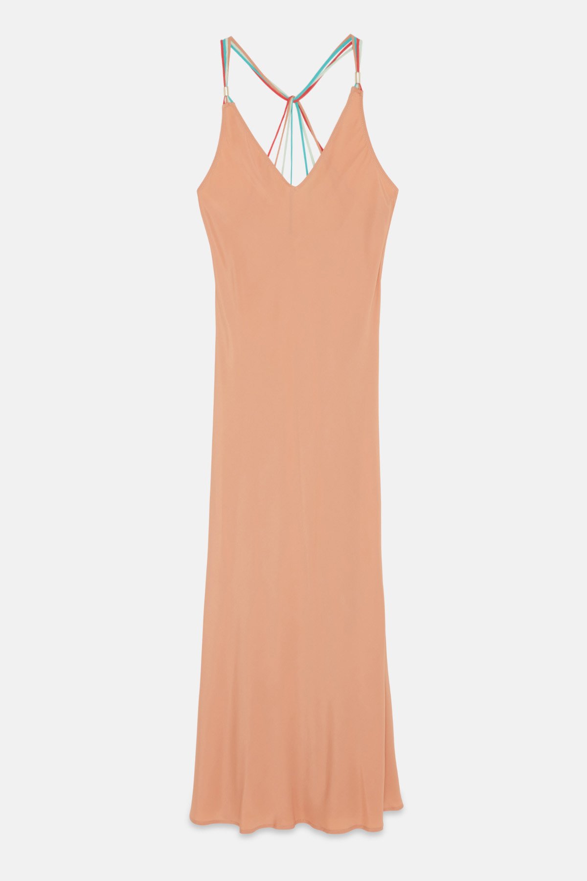 ottod'Ame Silk blend long dress with contrasting straps Ultimi due giorni