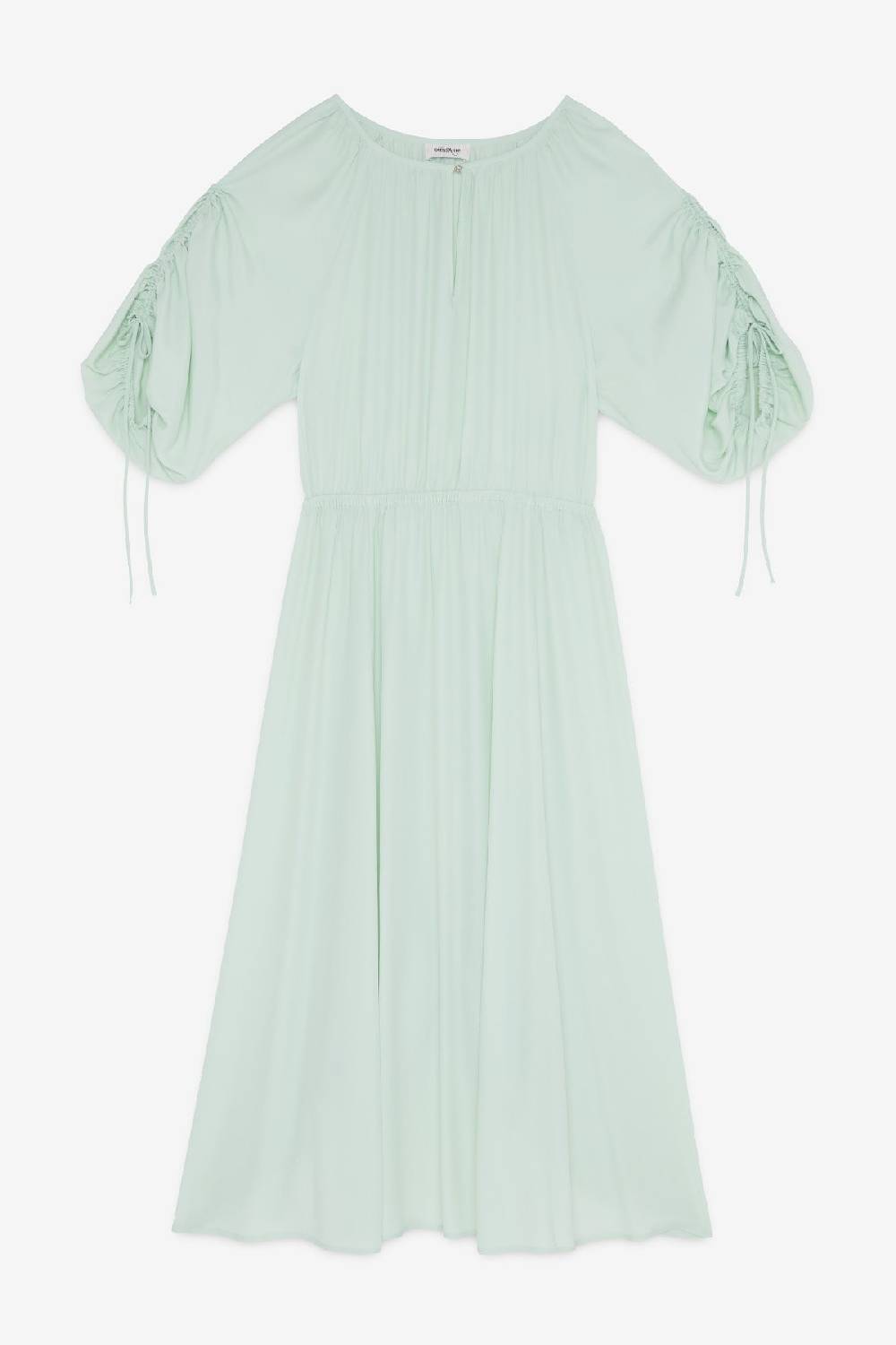 ottod'Ame Silk blend midi dress with drawstring Sostegno trimestrale