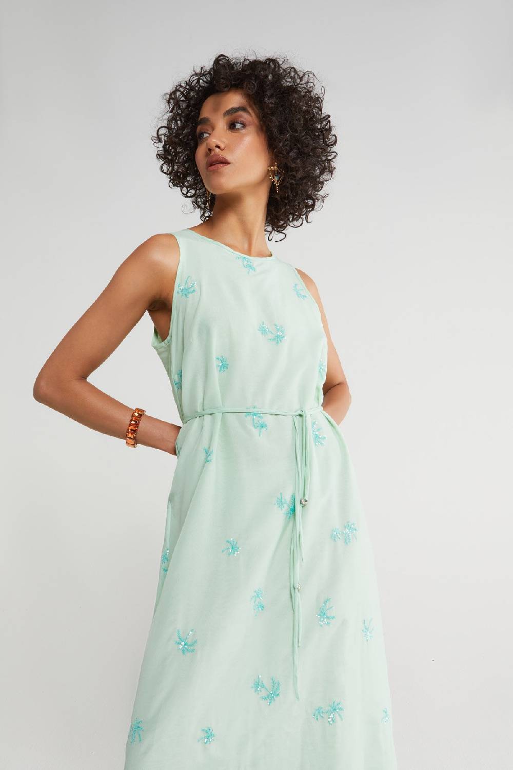 ottod'Ame Silk blend long dress with embroideries Fino Al -60%