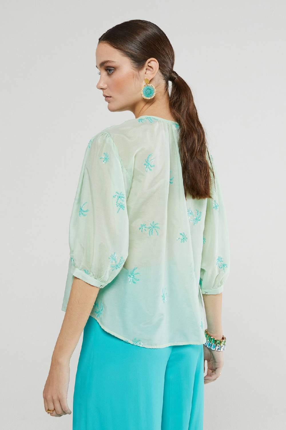 ottod'Ame Transparent shirt with embroideries Shopping Online