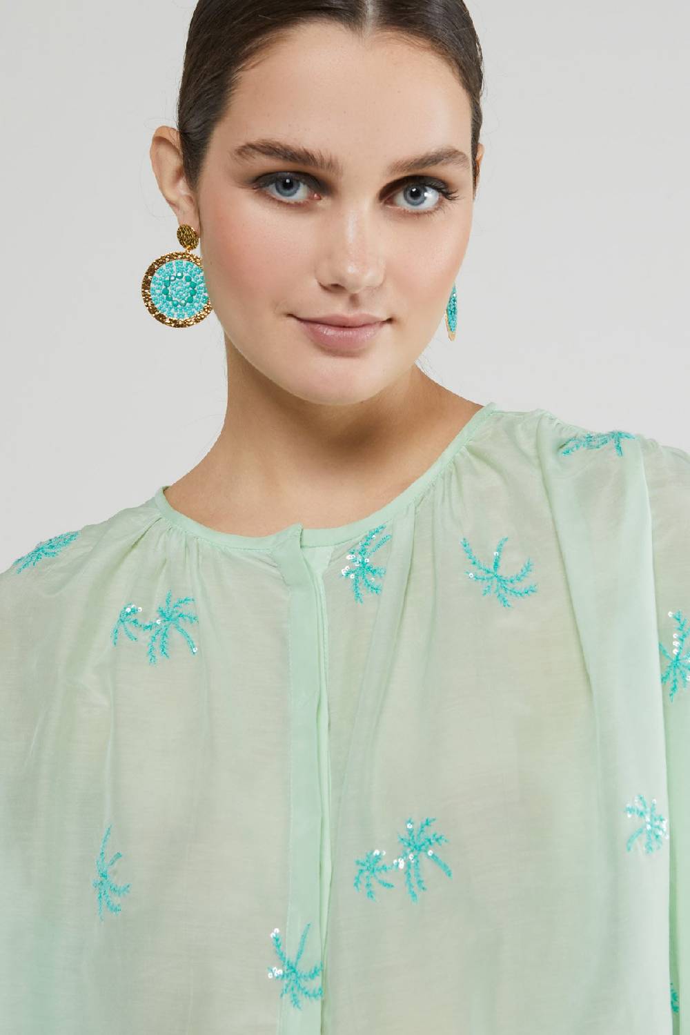 ottod'Ame Transparent shirt with embroideries Shopping Online