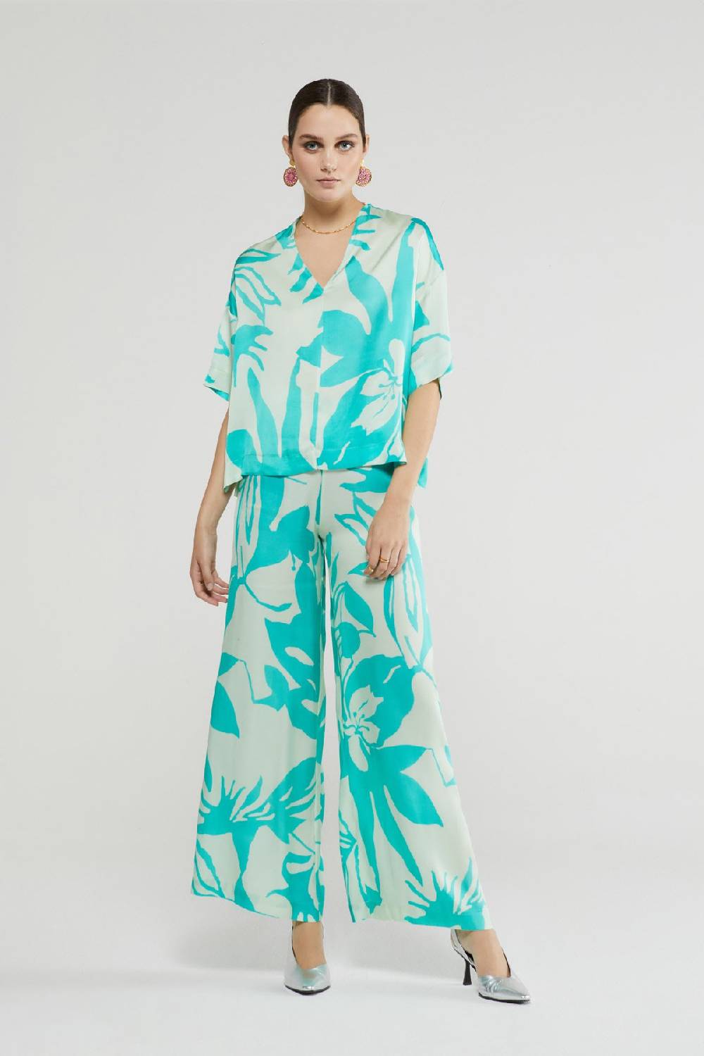 ottod'Ame Printed viscose trousers