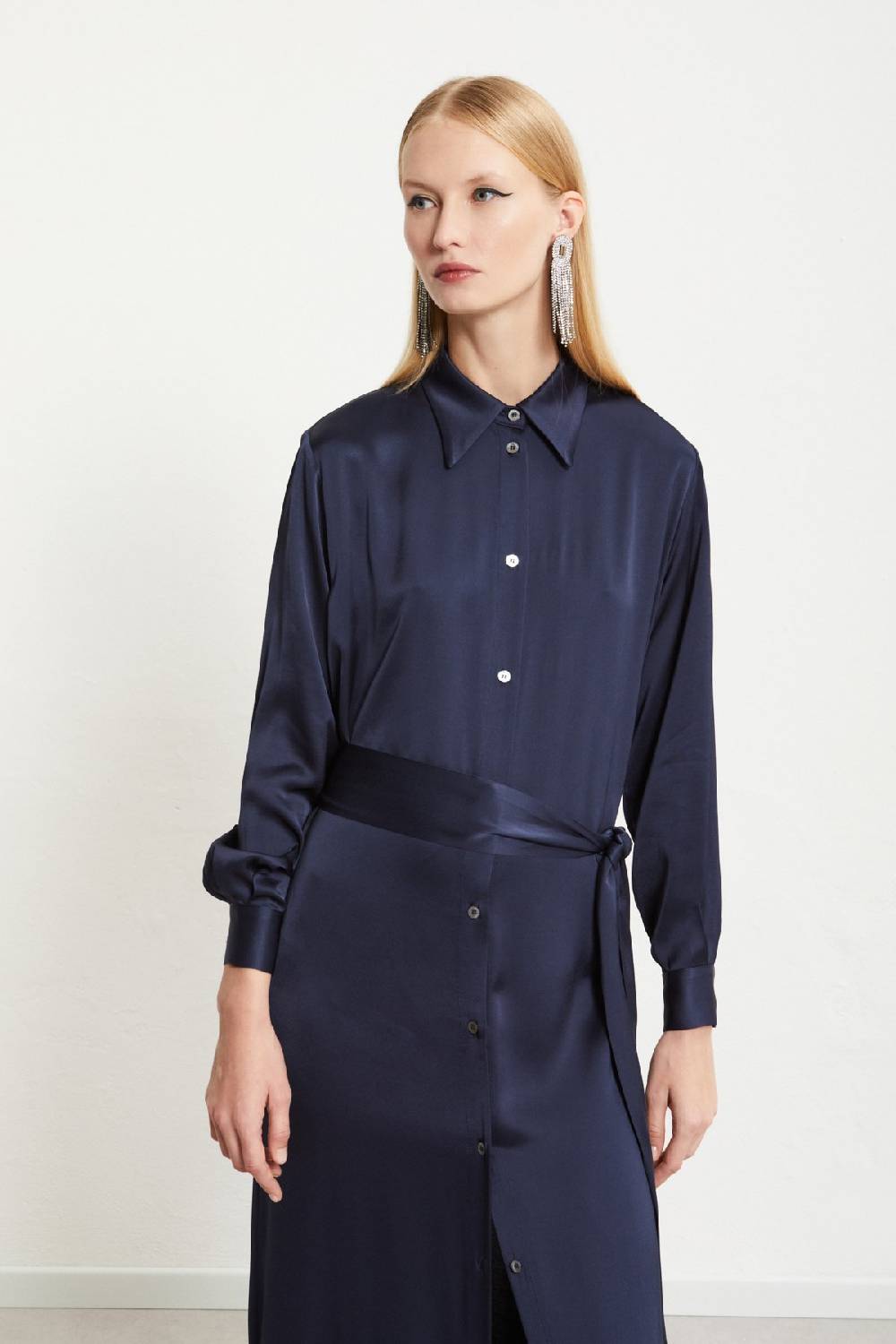 ottod'Ame Viscose long chemisier with sash Outlet