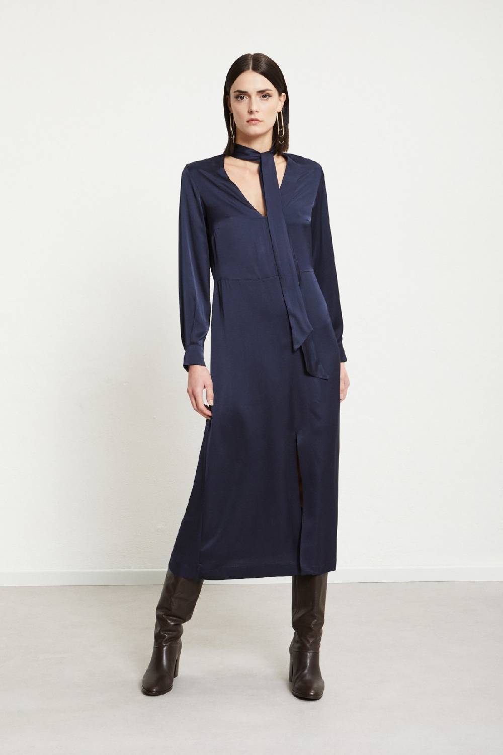 ottod'Ame Viscose long dress with V neck