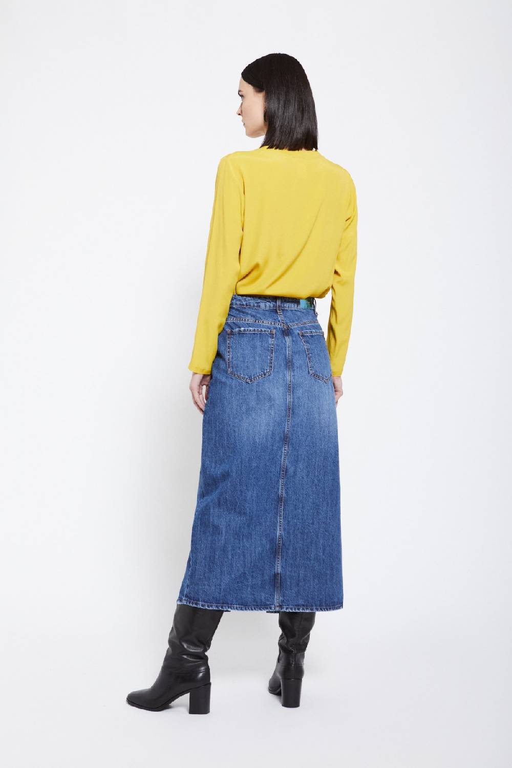 ottod'Ame Denim midi skirt Vendita Calda