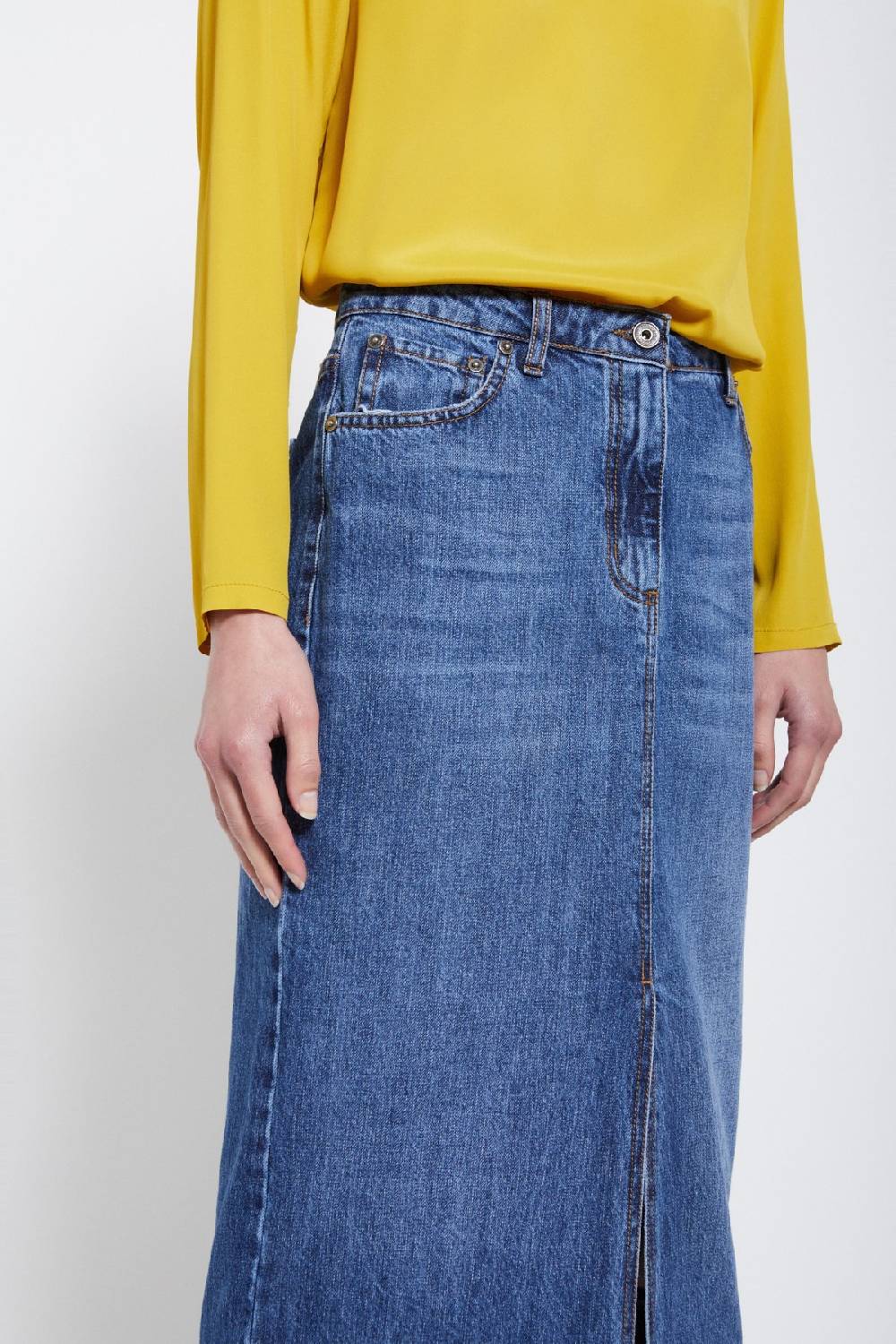 ottod'Ame Denim midi skirt Vendita Calda